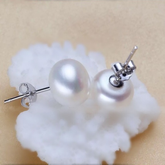 NEW!💙💎NATURAL! FRESHWATER WHITE PEARLS💎💙S925 - Picture 1 of 10